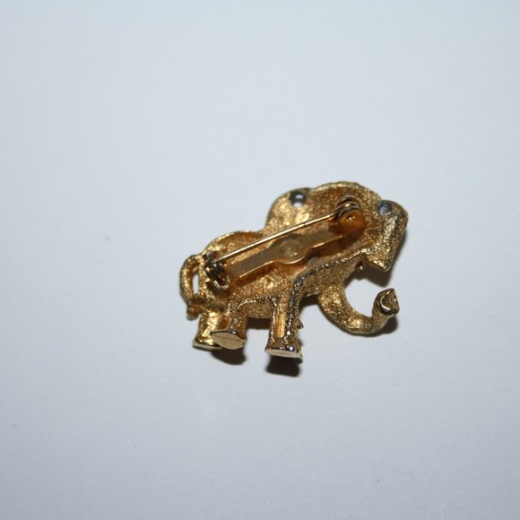 Vintage elephant gold brooch - Picture 3 of 4